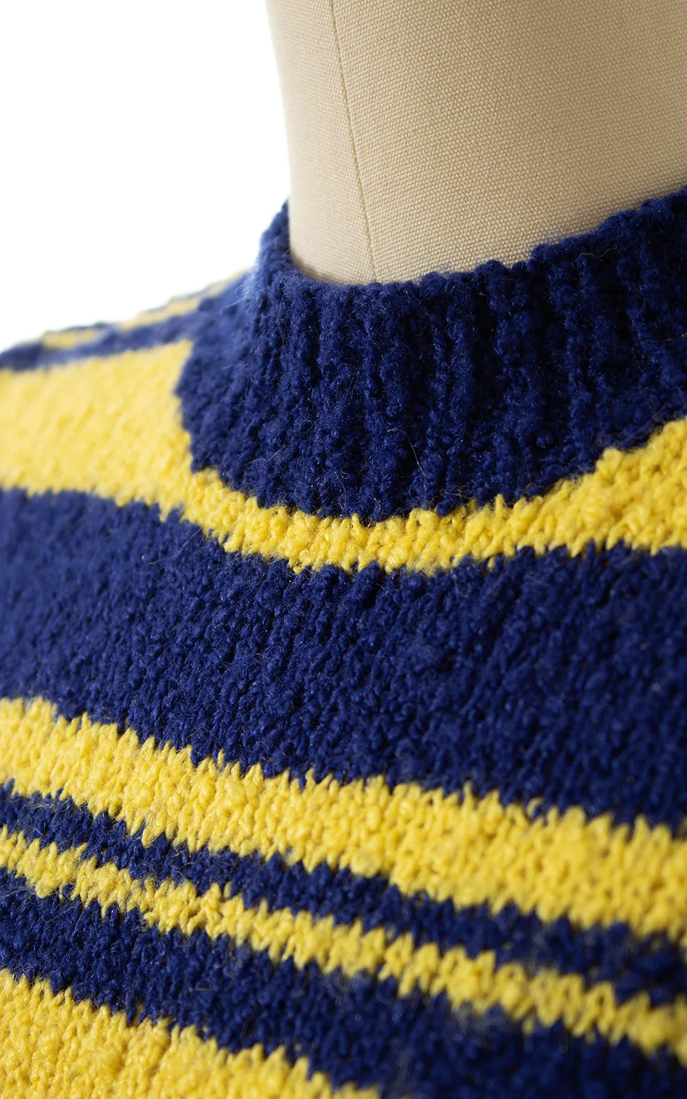 1960s 1970s Striped Bouclé Knit Sweater Dress | x-small