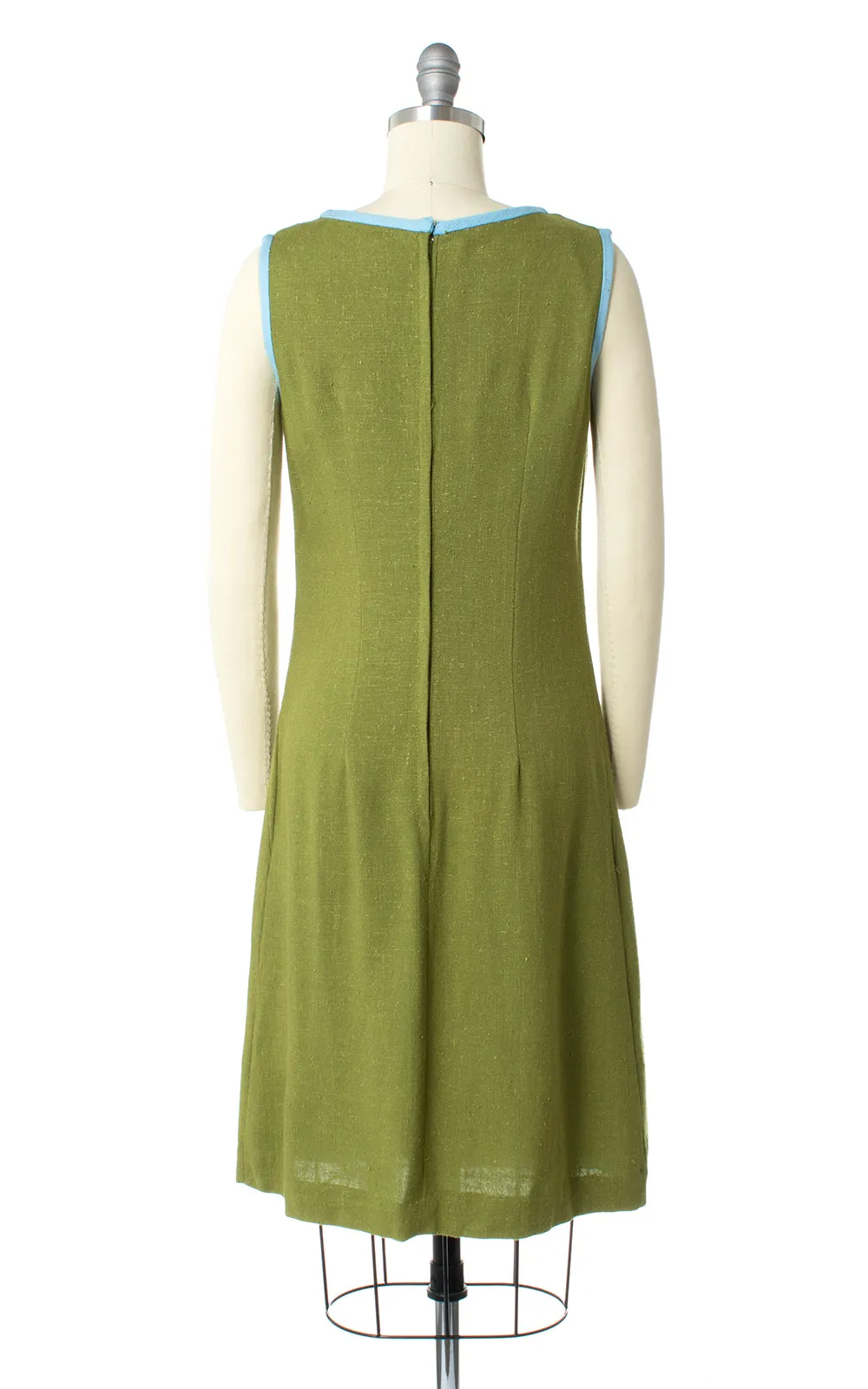 1960s Big Bow Linen Shift Dress | small