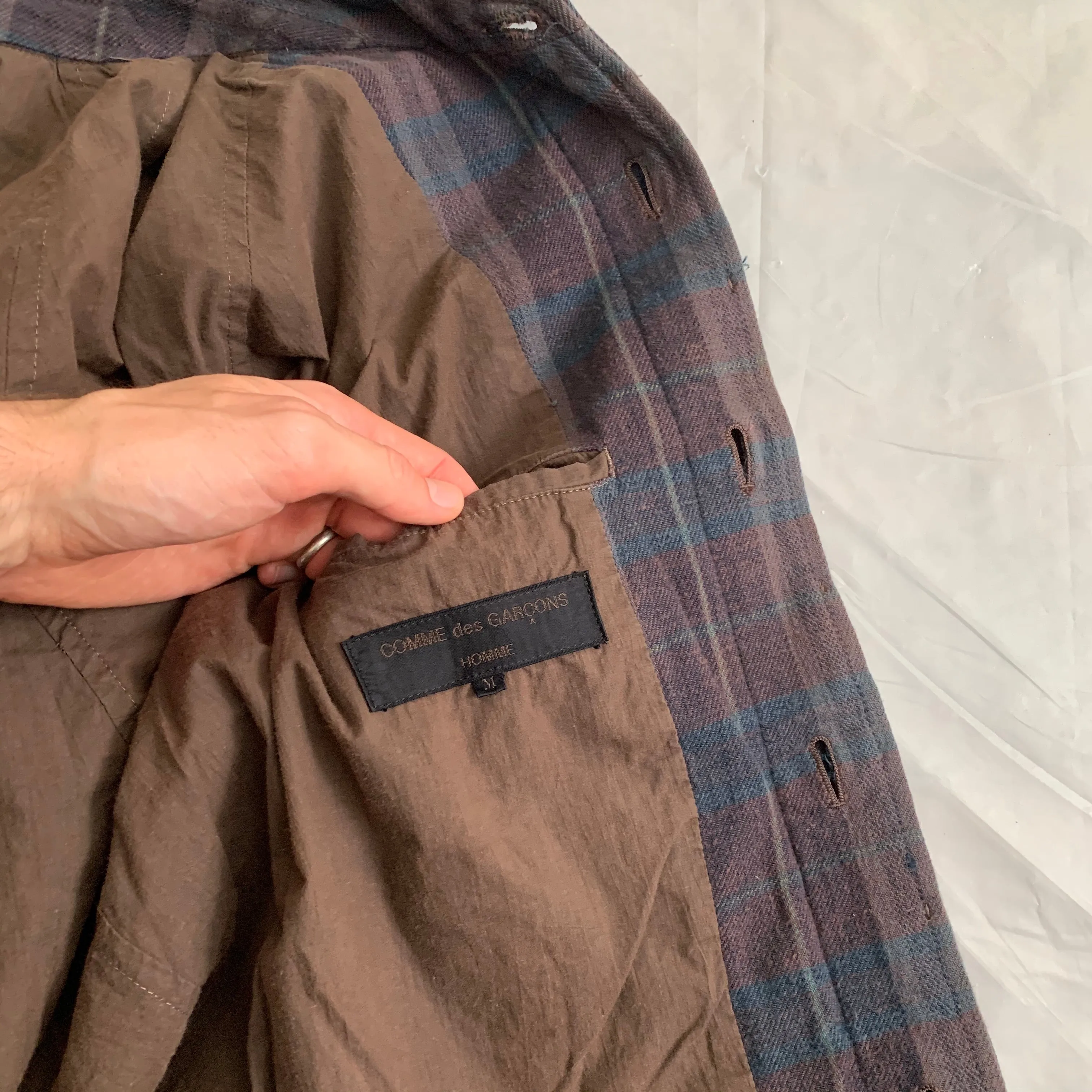 1980s CDGH Earth Tone Plaid Work Blouson - Size L