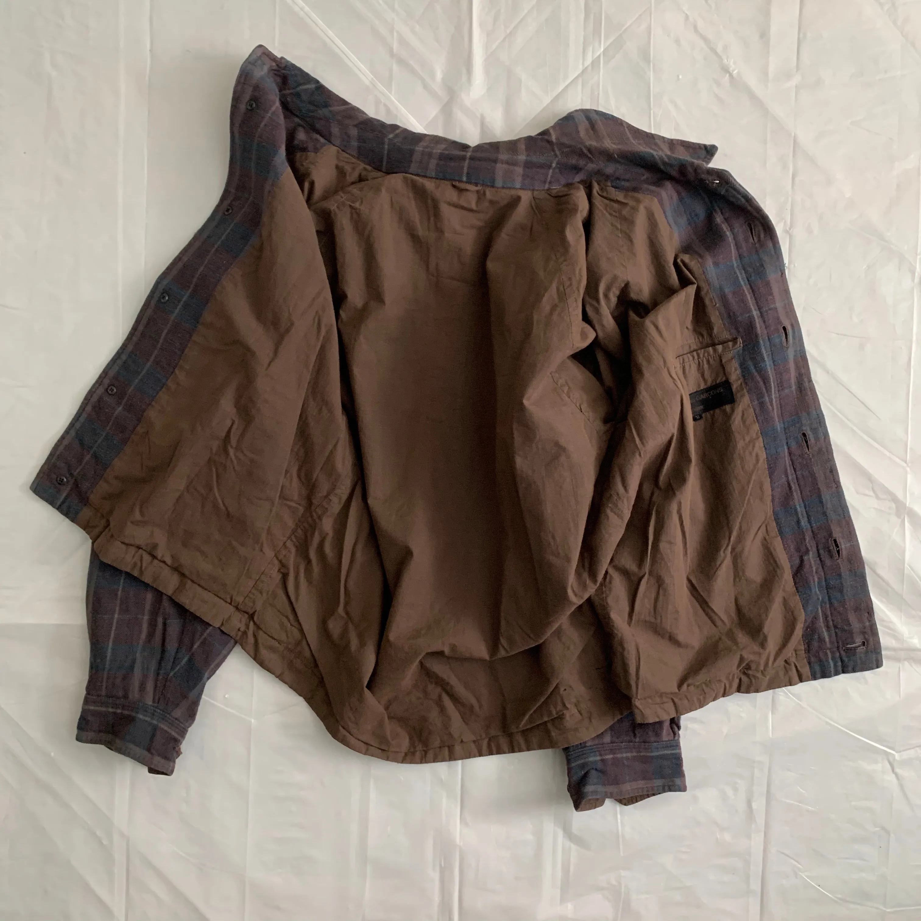 1980s CDGH Earth Tone Plaid Work Blouson - Size L