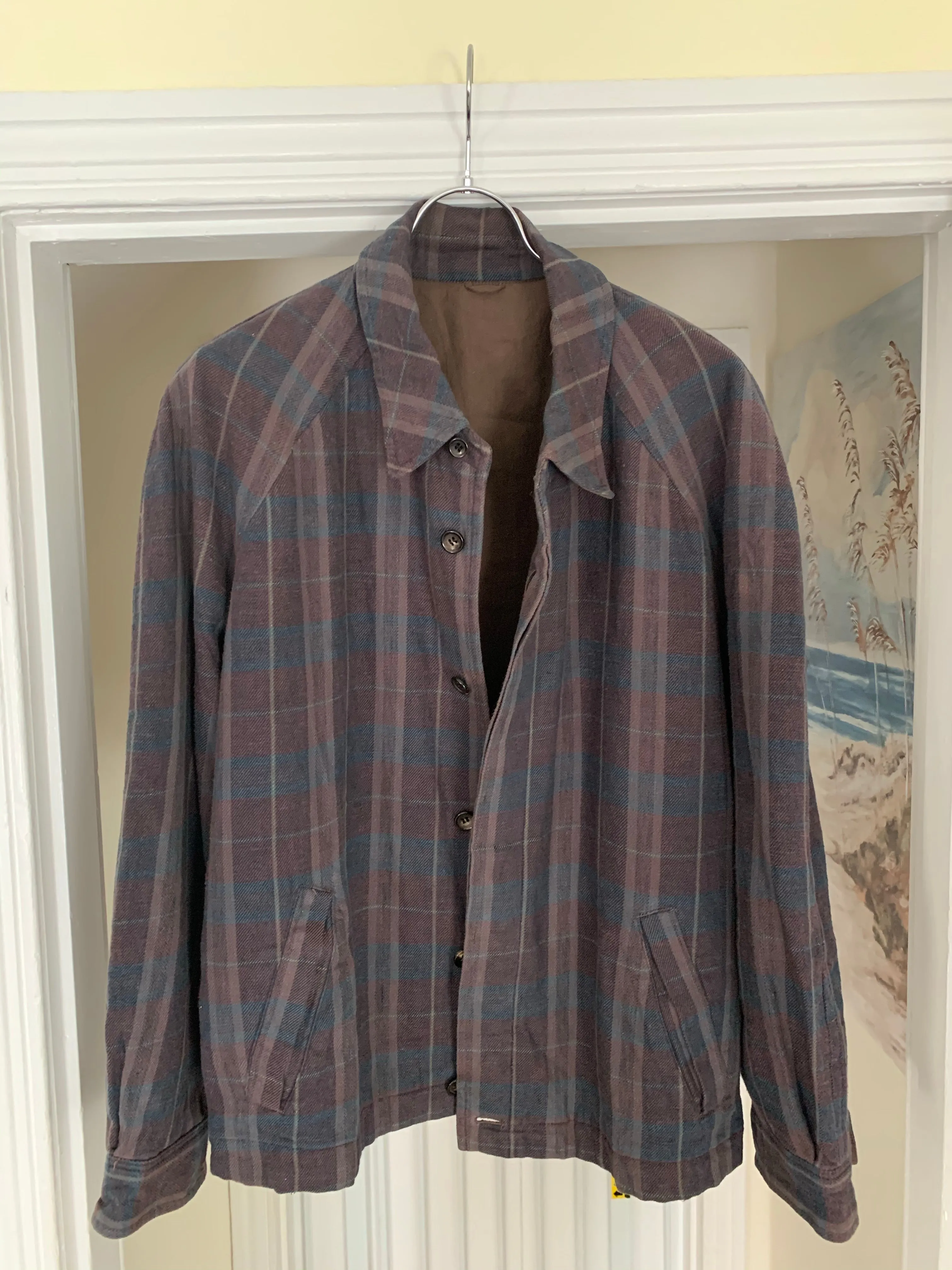 1980s CDGH Earth Tone Plaid Work Blouson - Size L