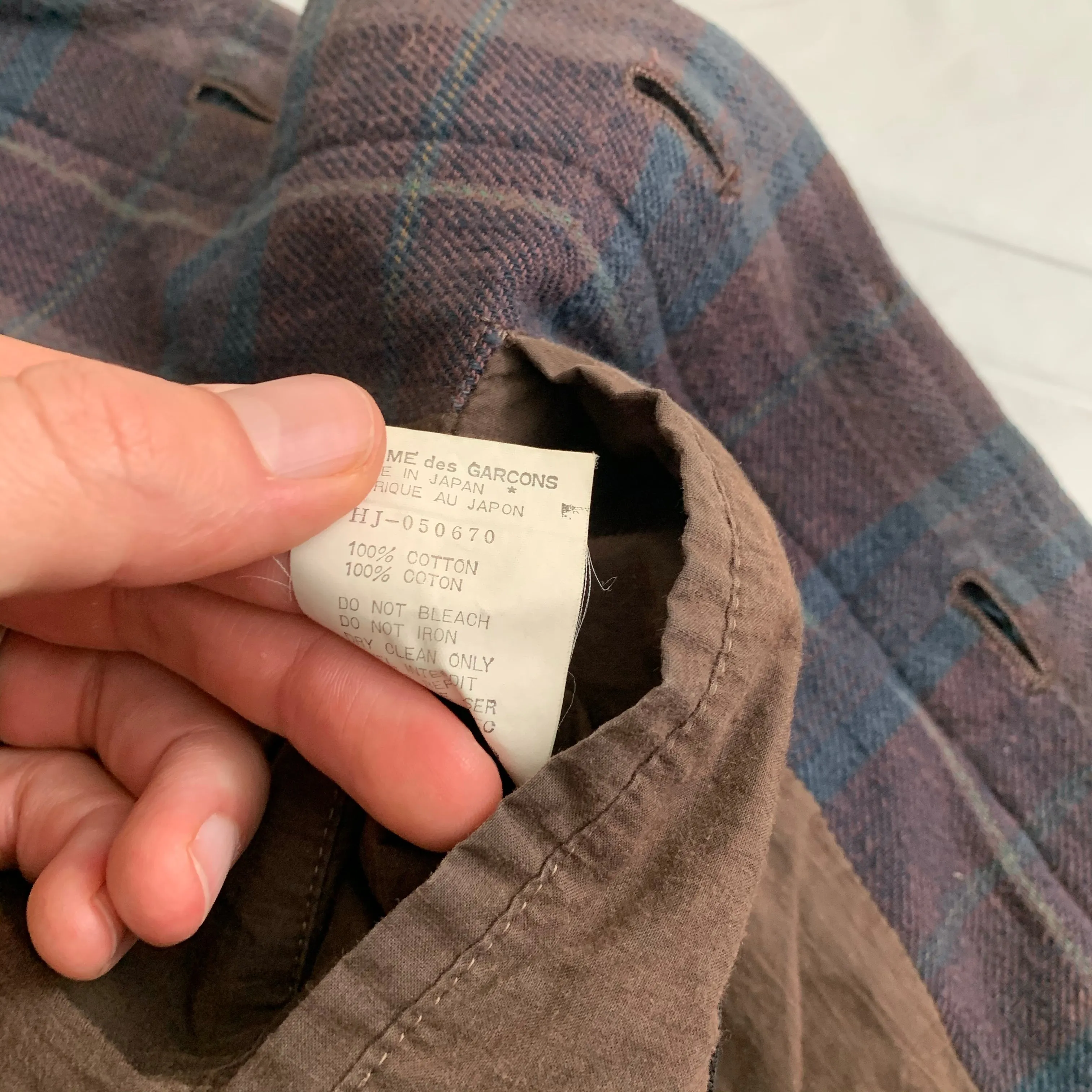 1980s CDGH Earth Tone Plaid Work Blouson - Size L