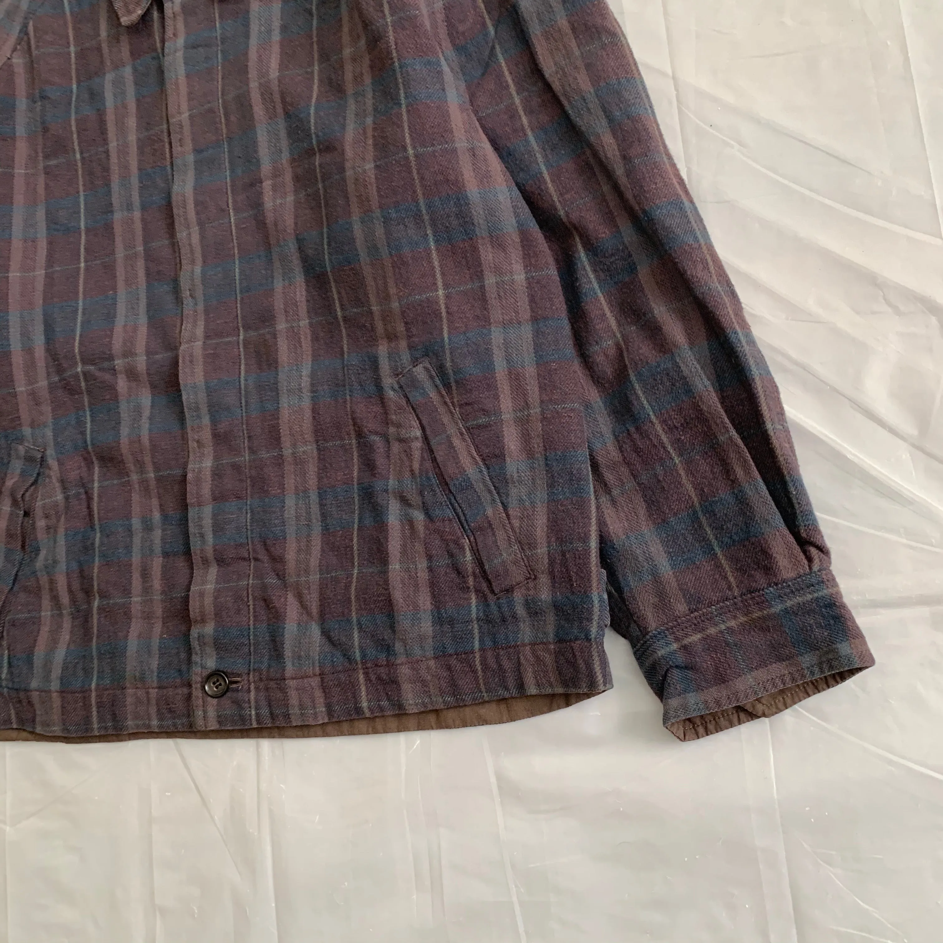 1980s CDGH Earth Tone Plaid Work Blouson - Size L