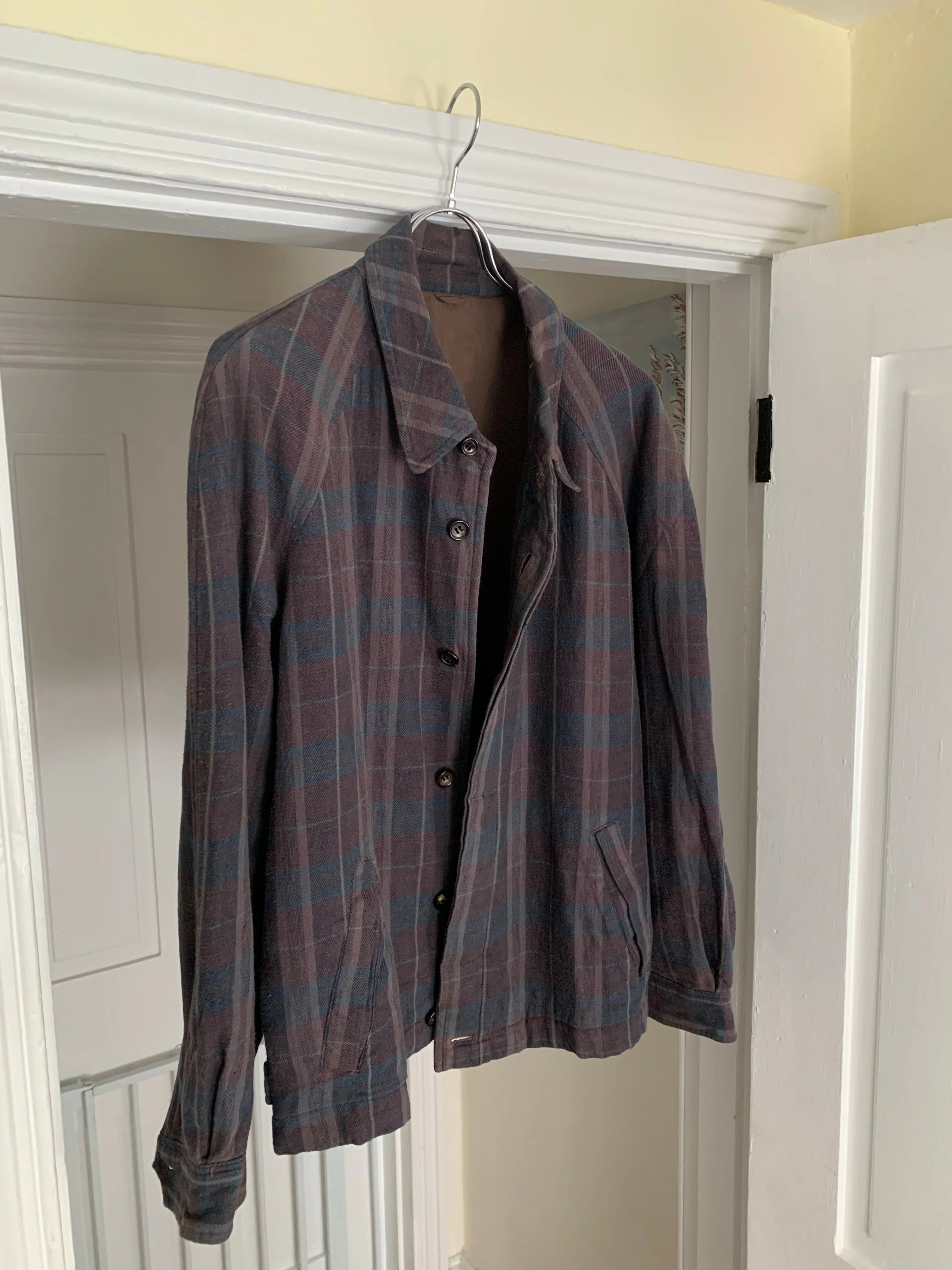 1980s CDGH Earth Tone Plaid Work Blouson - Size L