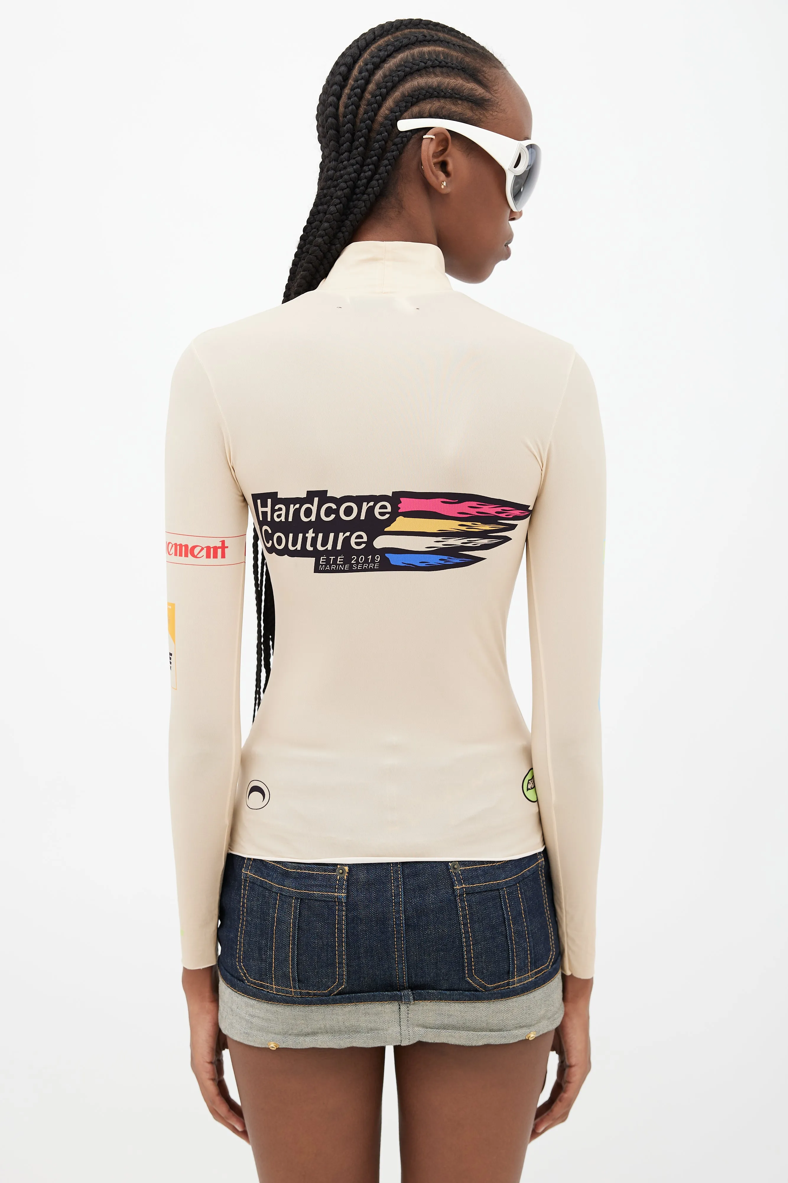 Beige & Multicolour Futurewear Logo Top