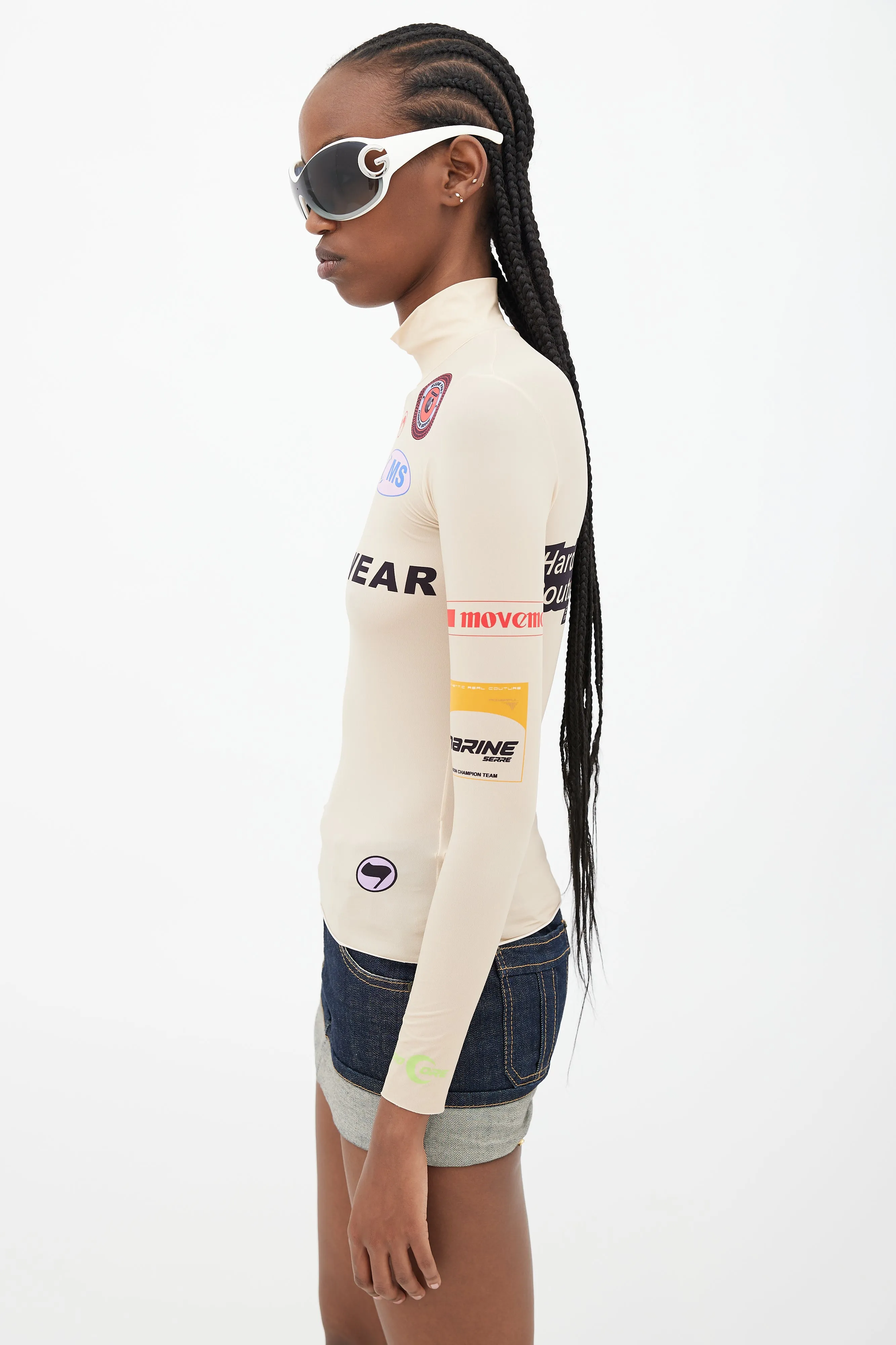 Beige & Multicolour Futurewear Logo Top
