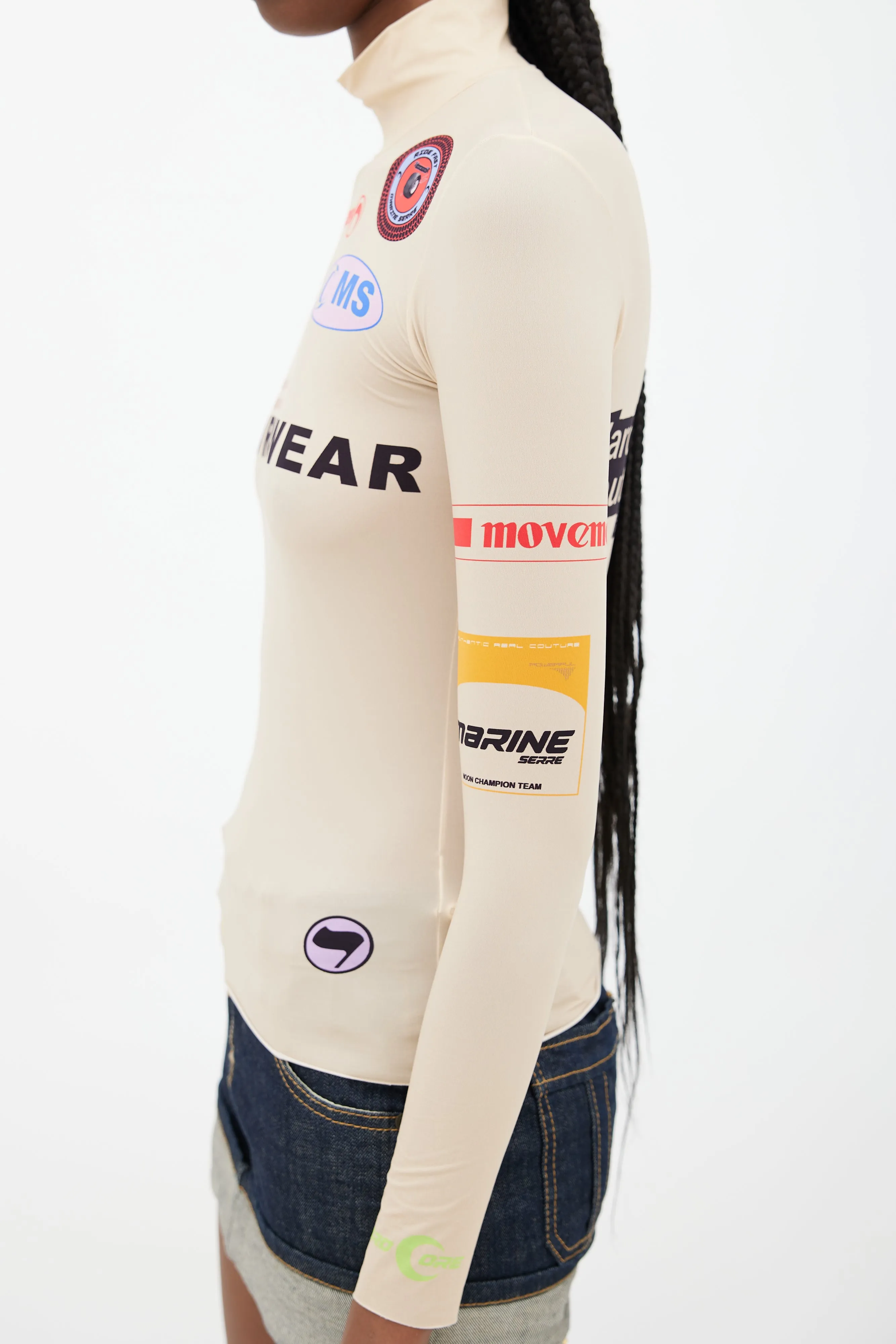 Beige & Multicolour Futurewear Logo Top