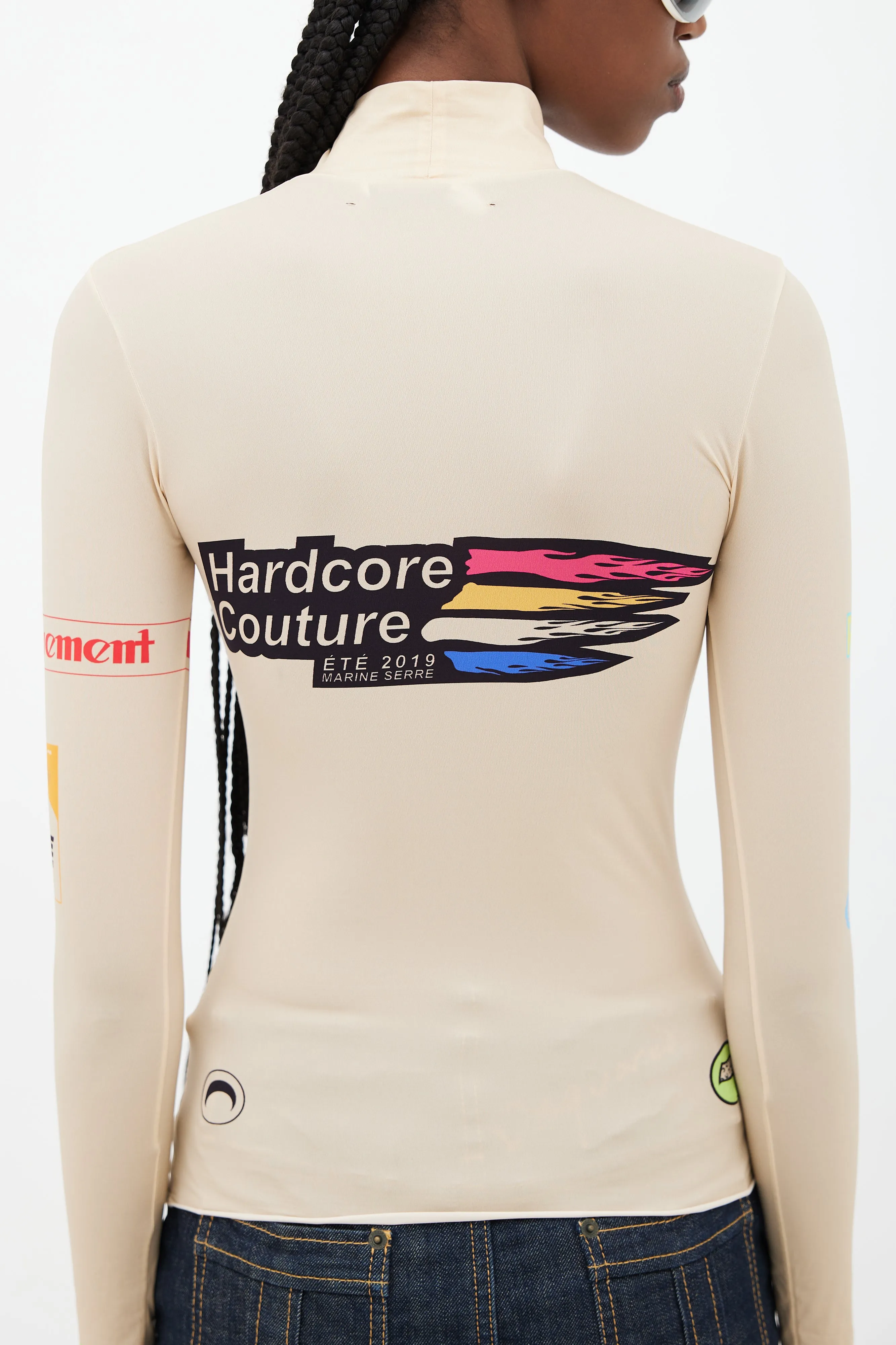 Beige & Multicolour Futurewear Logo Top