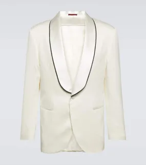 Brunello Cucinelli D√É¬©lav√É¬© silk twill tuxedo jacket