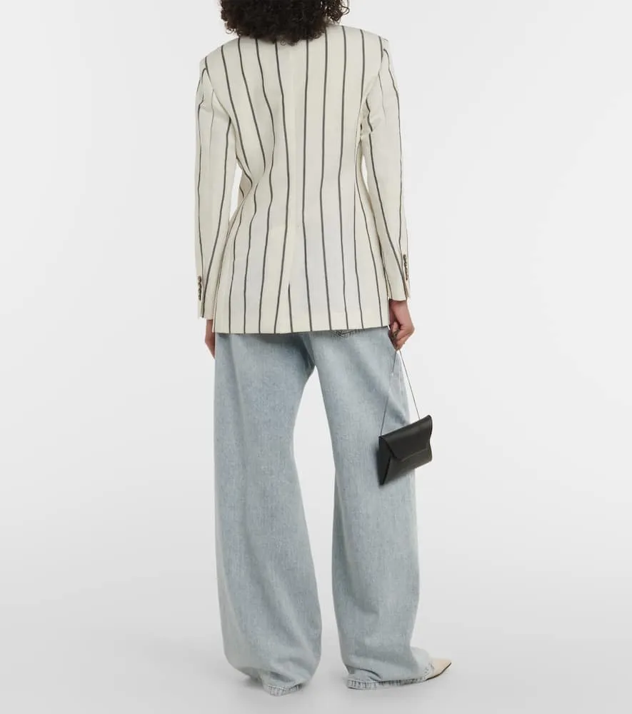 Brunello Cucinelli Embellished linen and cotton blazer