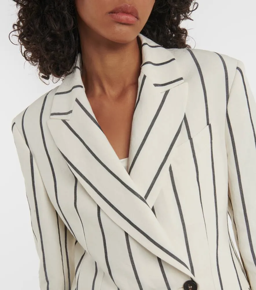 Brunello Cucinelli Embellished linen and cotton blazer