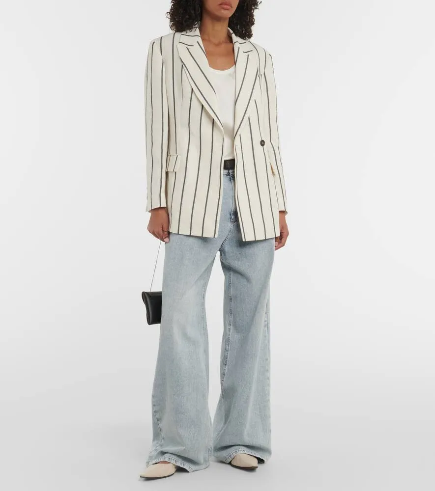 Brunello Cucinelli Embellished linen and cotton blazer