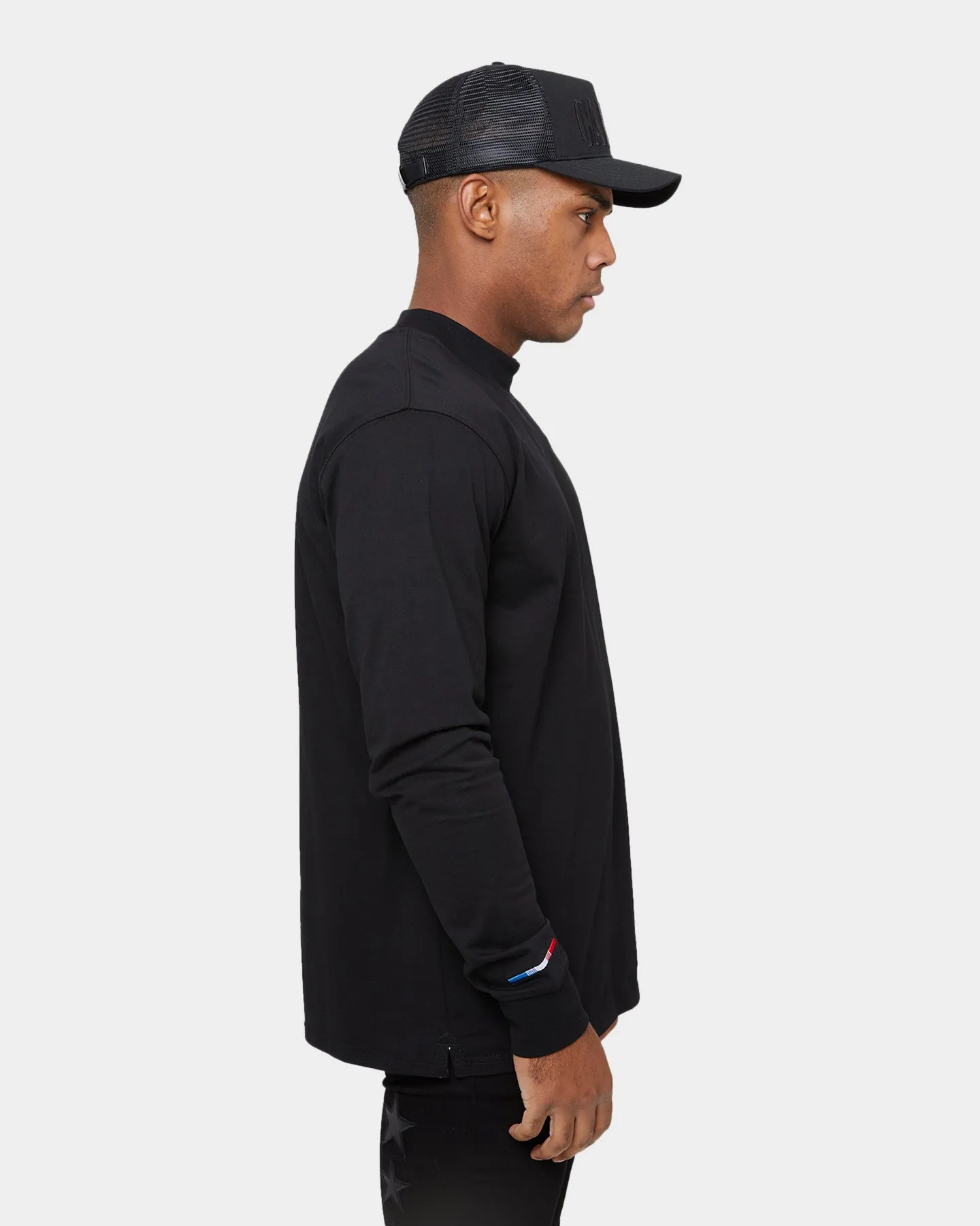Carré Volle Mock Oversized Long Sleeve T-Shirt Black