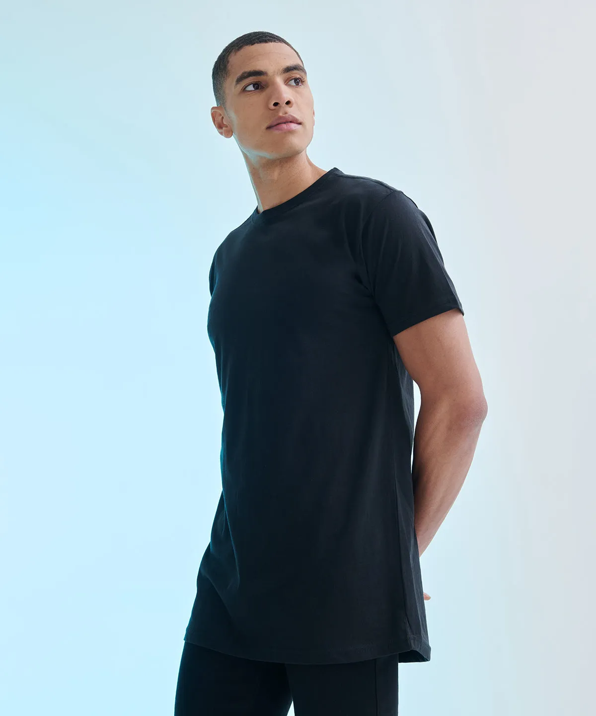 Longline t-shirt with dipped hem | White