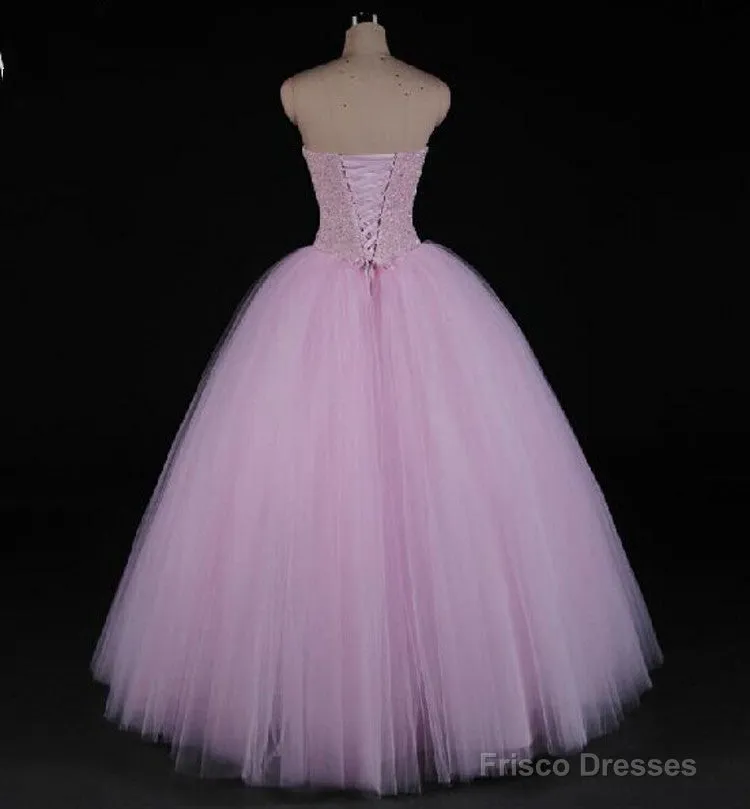 Pink Beaded Gorgeous Long Sweet 16 Dresses, New Style Formal Dresses