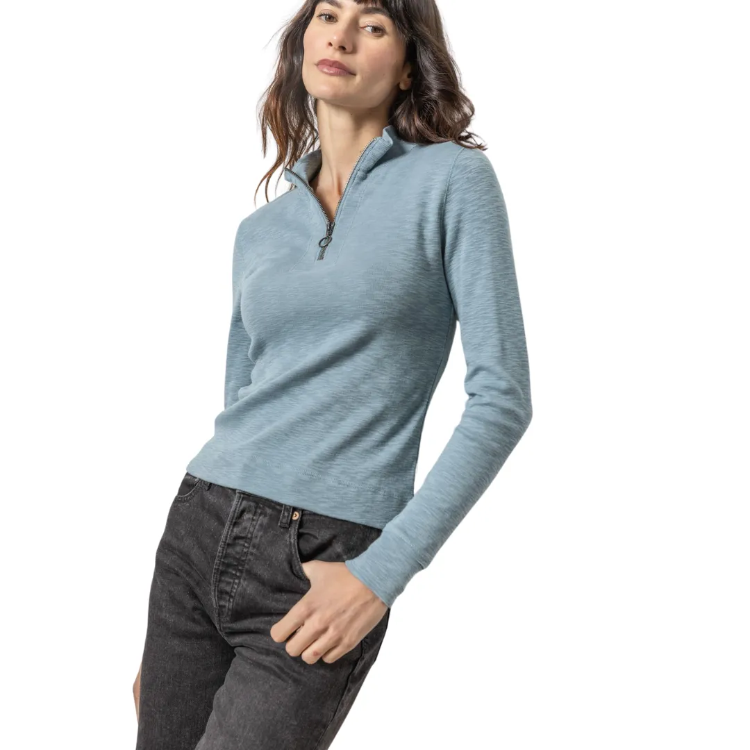 Zip Front Mock Neck Top